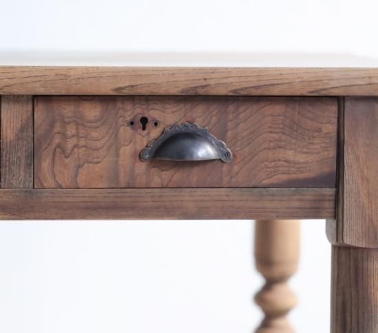 両引のろくろ脚のデスク