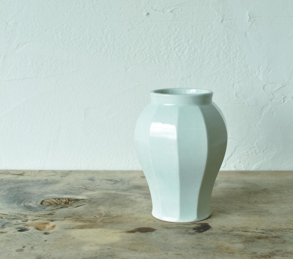 【限定品】白磁花器（面取り）
