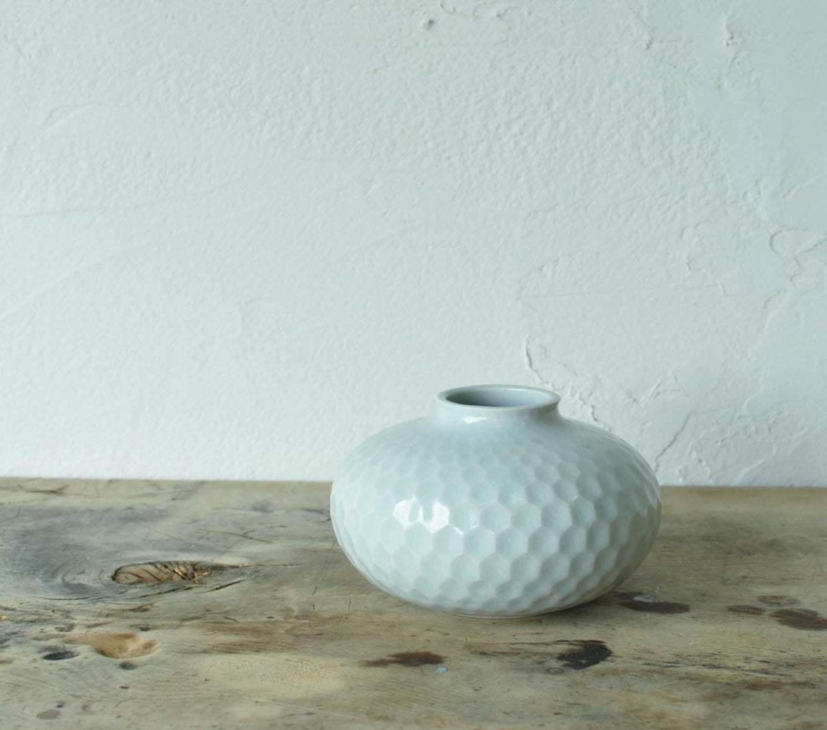 【限定品】白磁花器（亀甲）