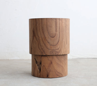 Wood block table