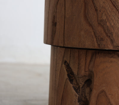 Wood block table