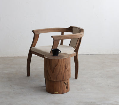 Wood block table